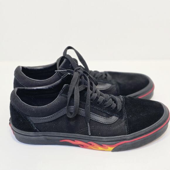 Vans Old Skool Flame Black Red Yellow Size 8.5 Men's Sneakers, New w/out Box - Picture 1 of 10